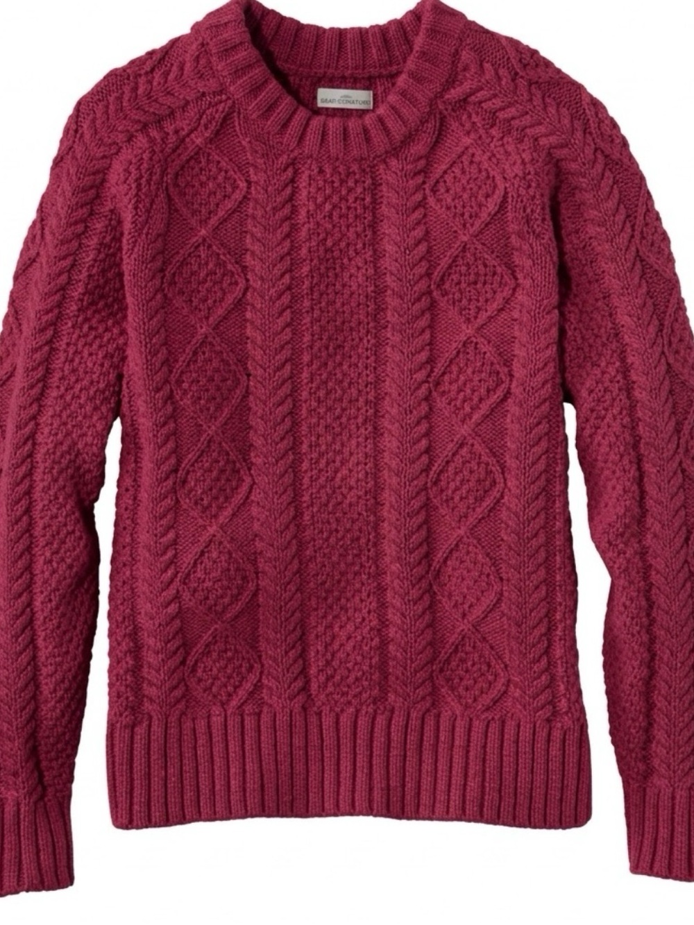 Signature Cable Knit Crewneck Sweater - Raspberry